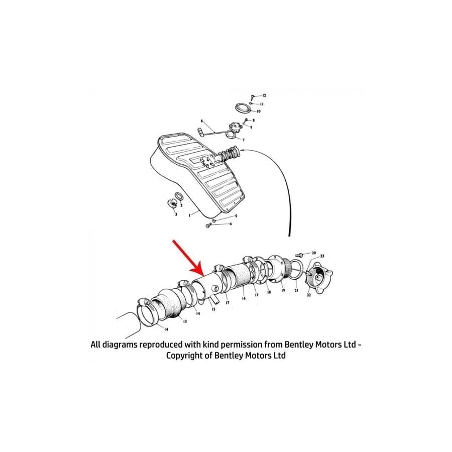 GENUINE Rolls-Royce & Bentley UR16655 ADAPTOR FUEL FILLER NECK