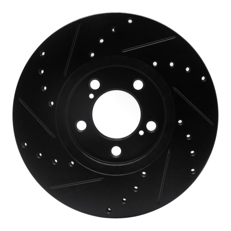 R1 Concepts R1 93-07 Ford Taurus (Excl SHO) Front Right Drilled & Slotted Black Brake Rotor