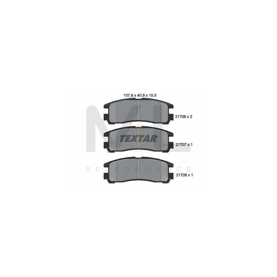 TEXTAR 2170602 Brake pad set with acoustic wear warning