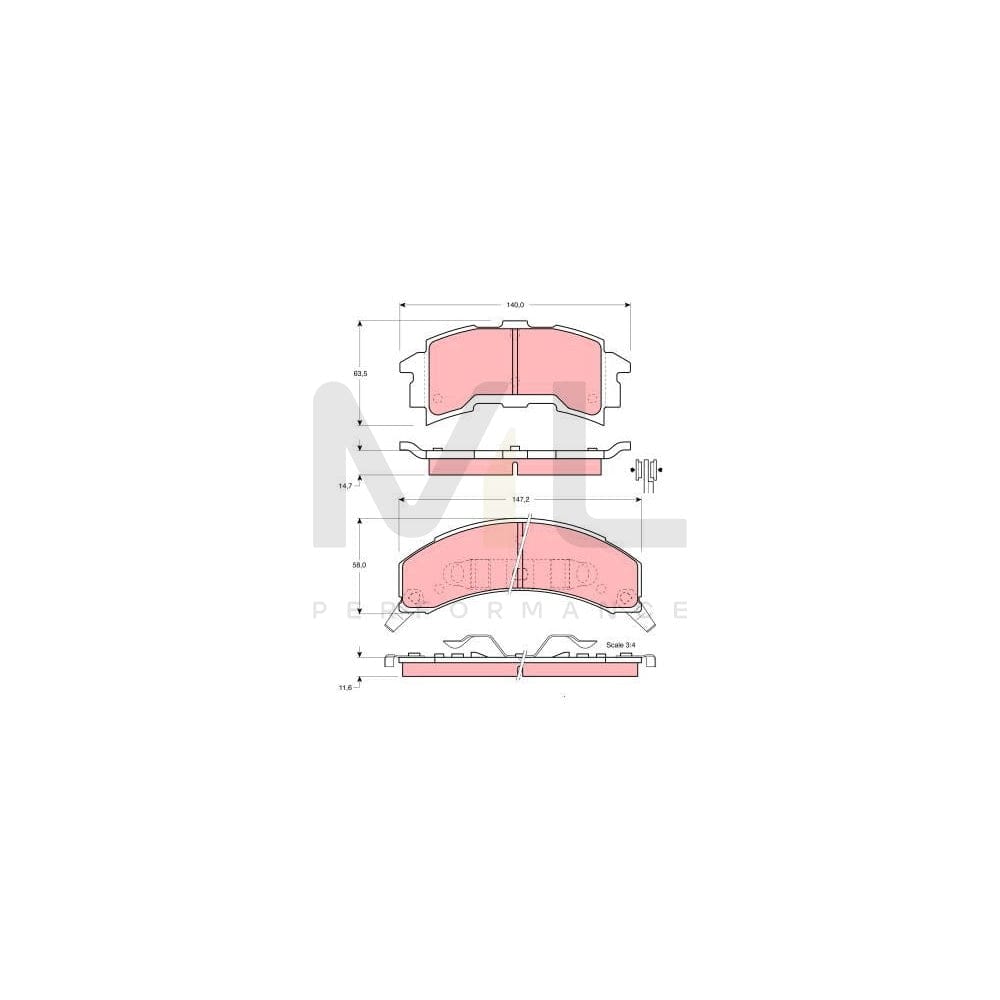 TRW Gdb4029 Brake Pad Set Incl. Wear Warning Contact