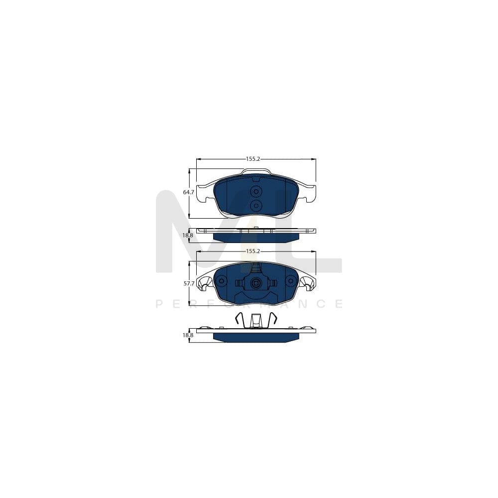 TRW Gdb1690Bte Brake Pad Set Not Prepared For Wear Indicator