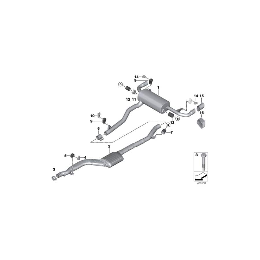 Genuine BMW 18308631955 G30 G31 G32 Tailpipe Tip, Black Chrome D=80mm (Inc. 530eX, 520i & 620d)