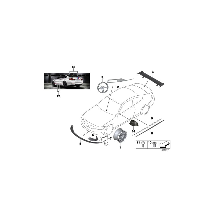 Genuine BMW 51777993030 F82 Trim Side Sill Carbon Right M4 DTM (Inc. M4 GTS)