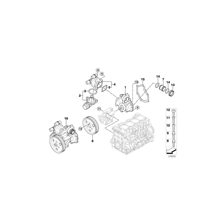 Genuine BMW 11517515852 E82 E90 E87 Torx Screw M8X100 (Inc. 320si, 320i & 318i)