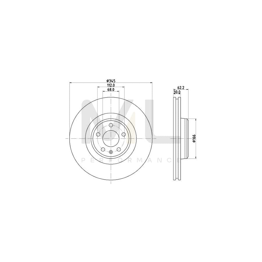 HELLA 8DD 355 126-861 Brake Disc for AUDI A6 C7 Allroad (4GH, 4GJ) Internally Vented, Coated, High-carbon, without wheel hub | ML Performance Car Parts