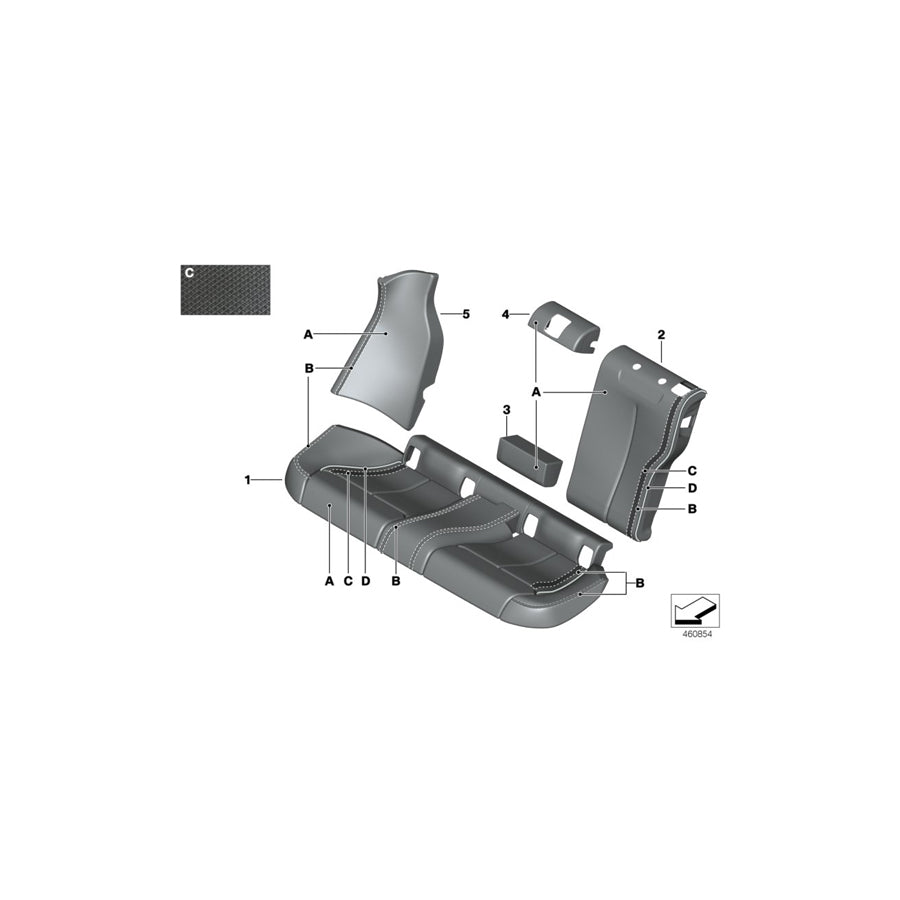 Genuine BMW 52207987455 Cover, Backrest, Leather, Center Lower INDIVIDUAL (Inc. 420i, 435iX & 440i)
