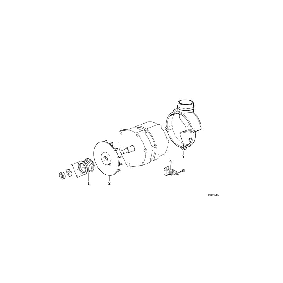 Genuine BMW 12311730595 E36 E34 Fan Wheel VALEO/D=146mm (Inc. 325is, 320i & 520i)