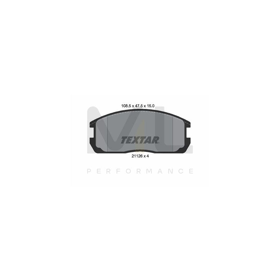 TEXTAR 2112601 Brake pad set not prepared for wear indicator