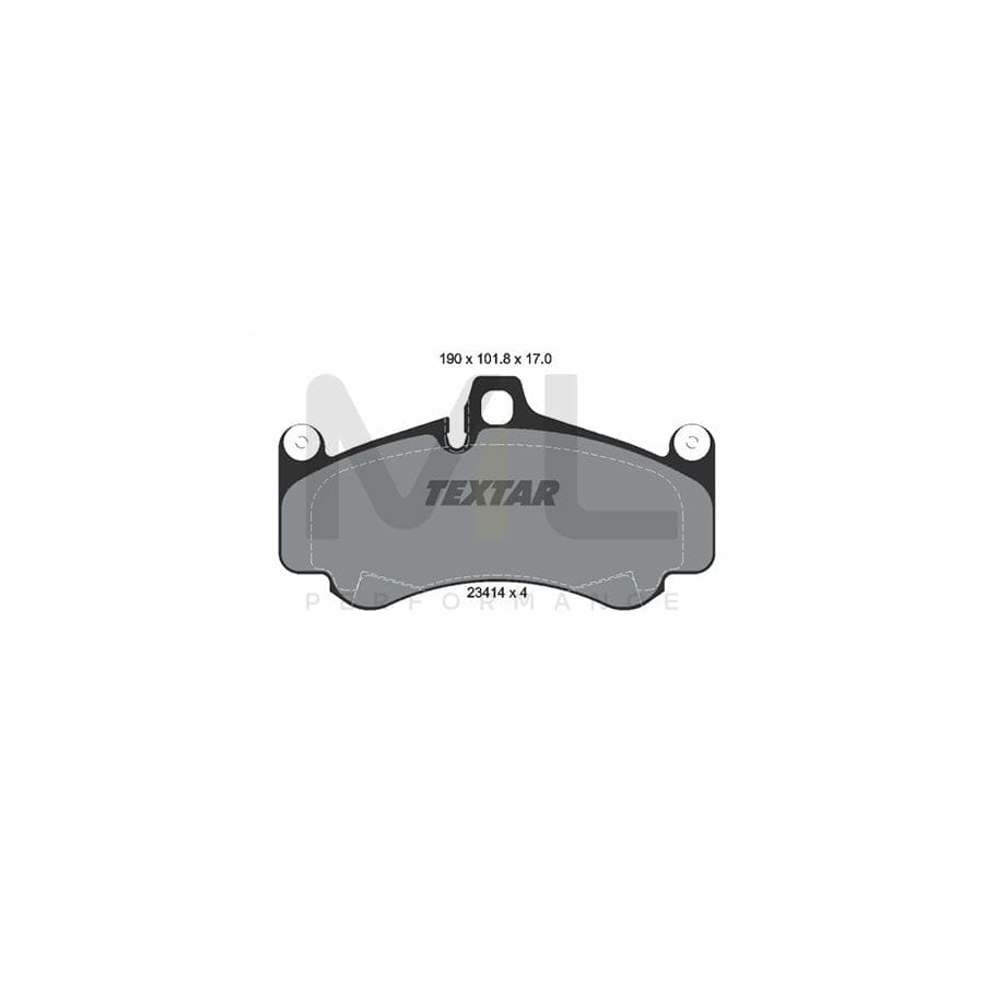 TEXTAR 2341401 Brake pad set for PORSCHE 911 prepared for wear indicator, with counterweights