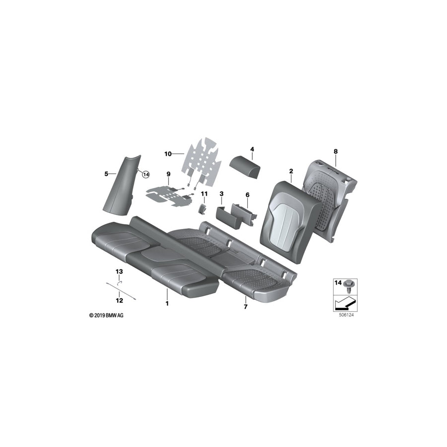 Genuine BMW 52207939538 G06 Side Finisher, Leather, Right SCHWARZ (Inc. X6 30iX, X6 40iX & X6 M50dX)