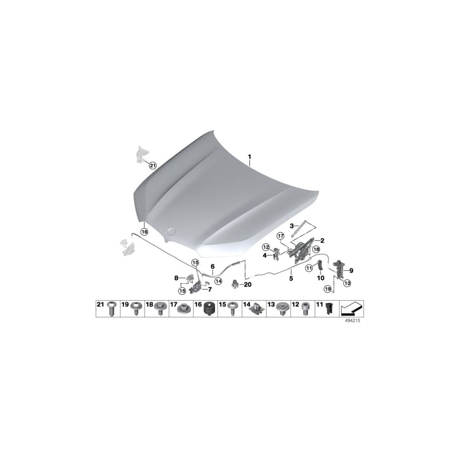 Genuine BMW 51438493554 G06 G05 G07 Clip SCHWARZ (Inc. X5)