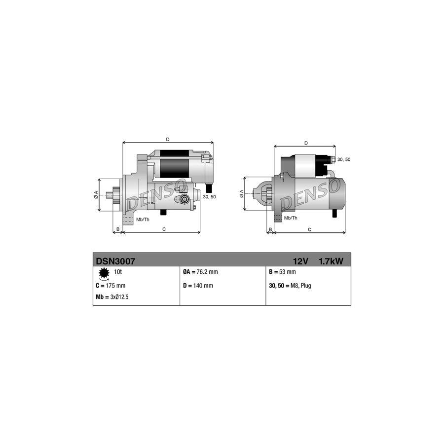 DENSO DSN3007 Starter Motor