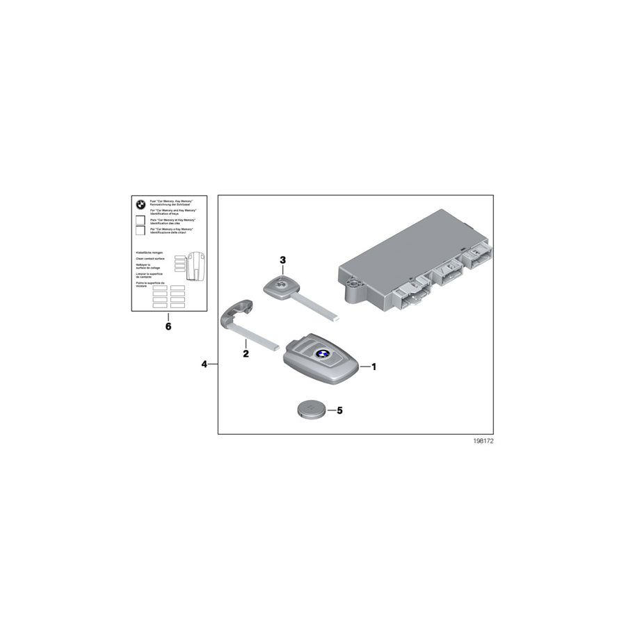 Genuine BMW 51212310978 F25 F10 F07 Set Of Keys With Cas Control Unit 315 MHZ (Inc. 535d, X3 28dX & 535iX)