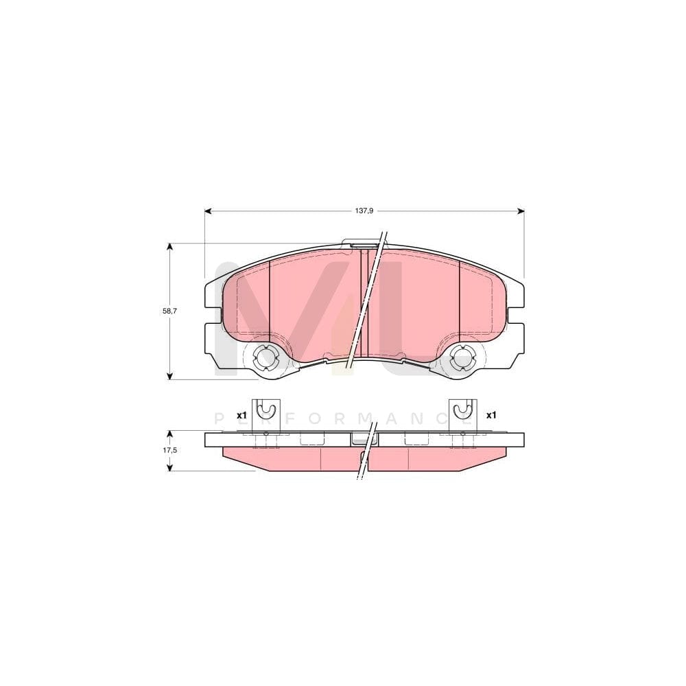 TRW Gdb1436 Brake Pad Set Not Prepared For Wear Indicator