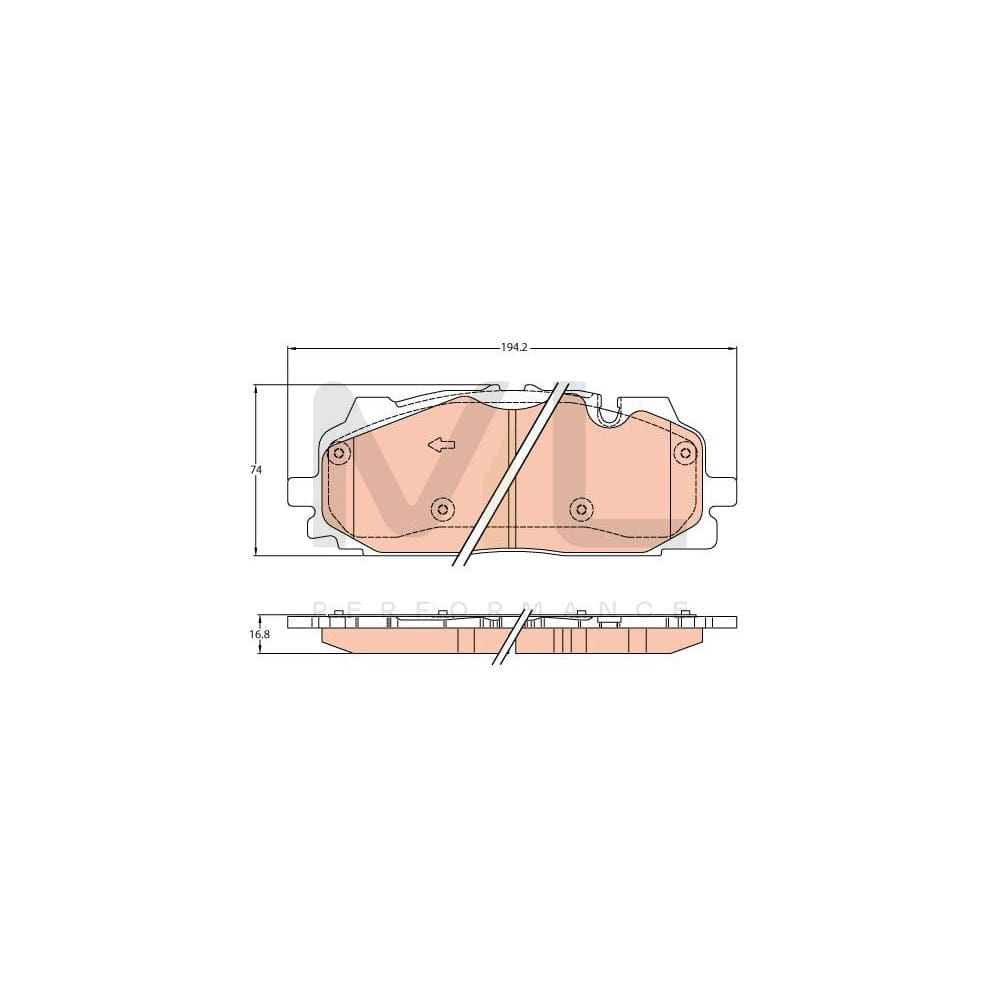 TRW Gdb2158 Brake Pad Set Prepared For Wear Indicator