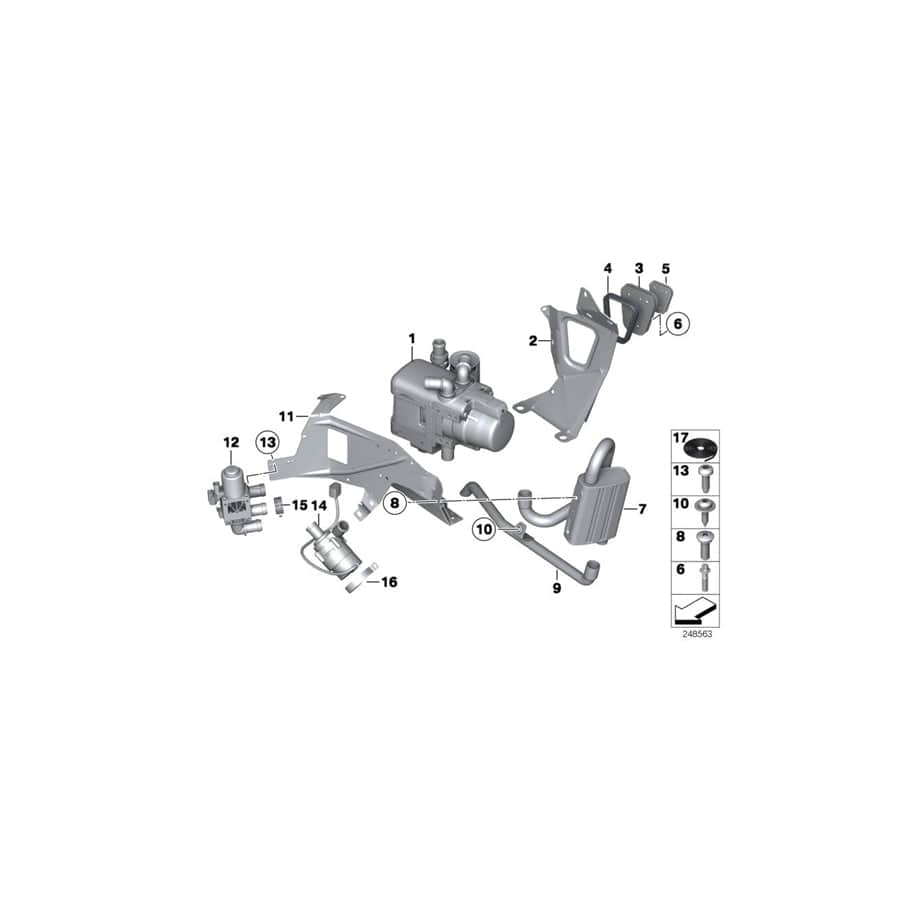 Genuine BMW 64129184368 F01 F12 F07 Exhaust Pipe-Muffler (Inc. 520dX, 740LiX & 535iX)