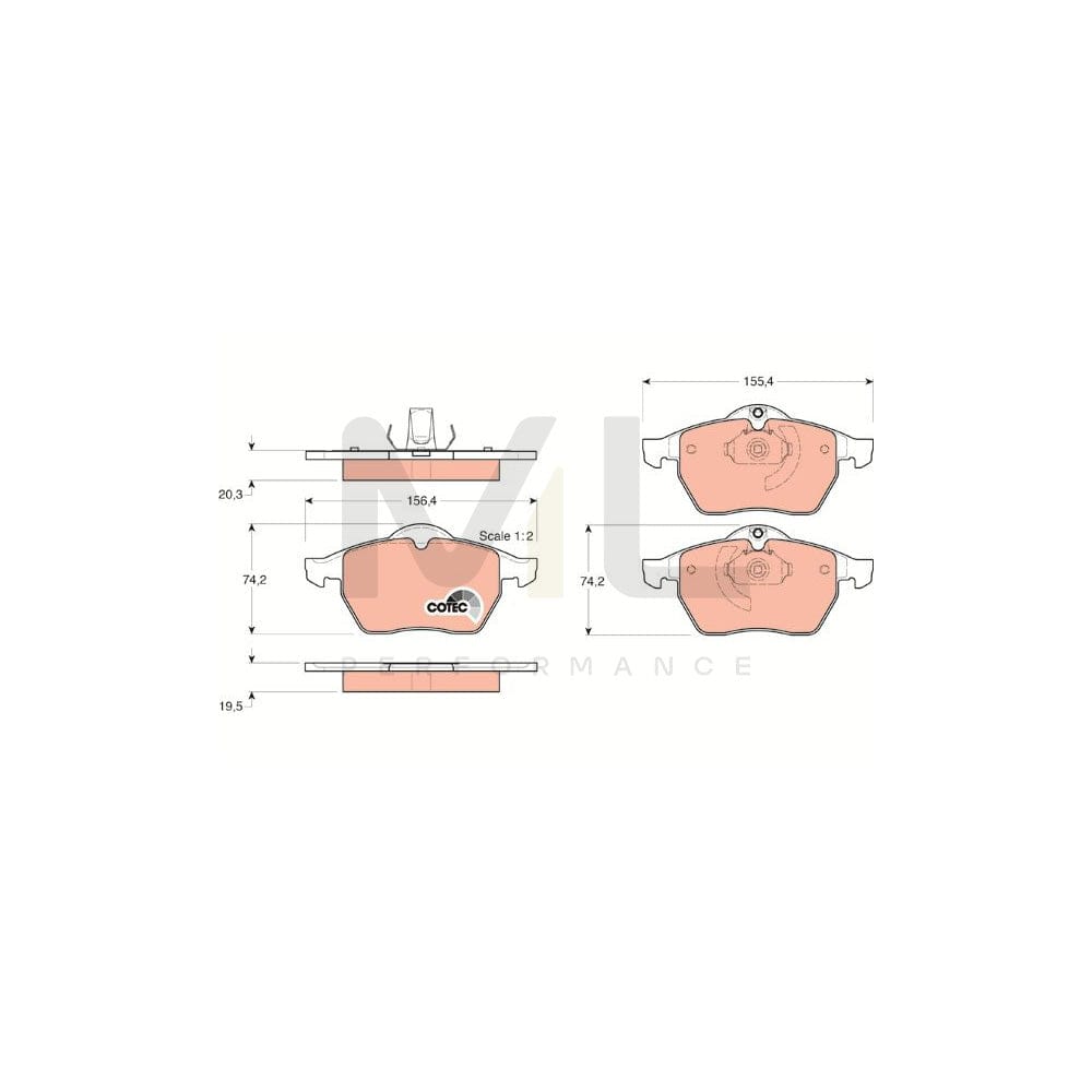 TRW Cotec Gdb1271 Brake Pad Set Prepared For Wear Indicator