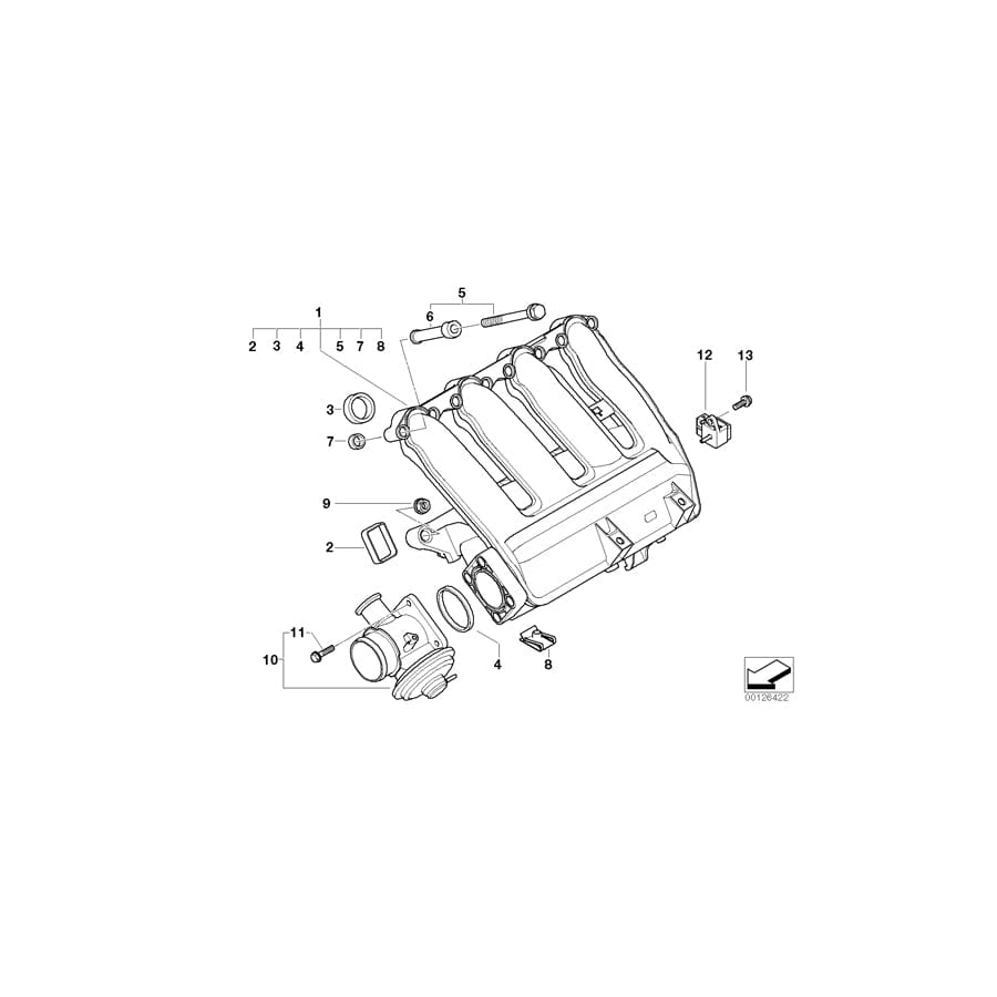 Genuine BMW 11617800578 E46 E90 E91 Intake Manifold (Inc. 318d, 118d & 318td)