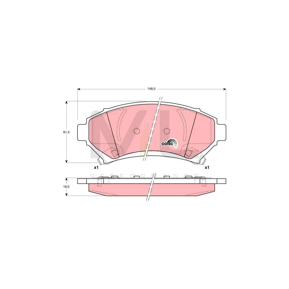 TRW Cotec Gdb1308 Brake Pad Set With Acoustic Wear Warning