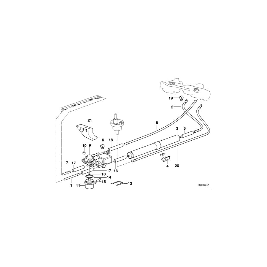 Genuine BMW 16131182875 E36 Pipe D= 8mm/RUN.LOSS (Inc. 323i, M3 & 323ti)