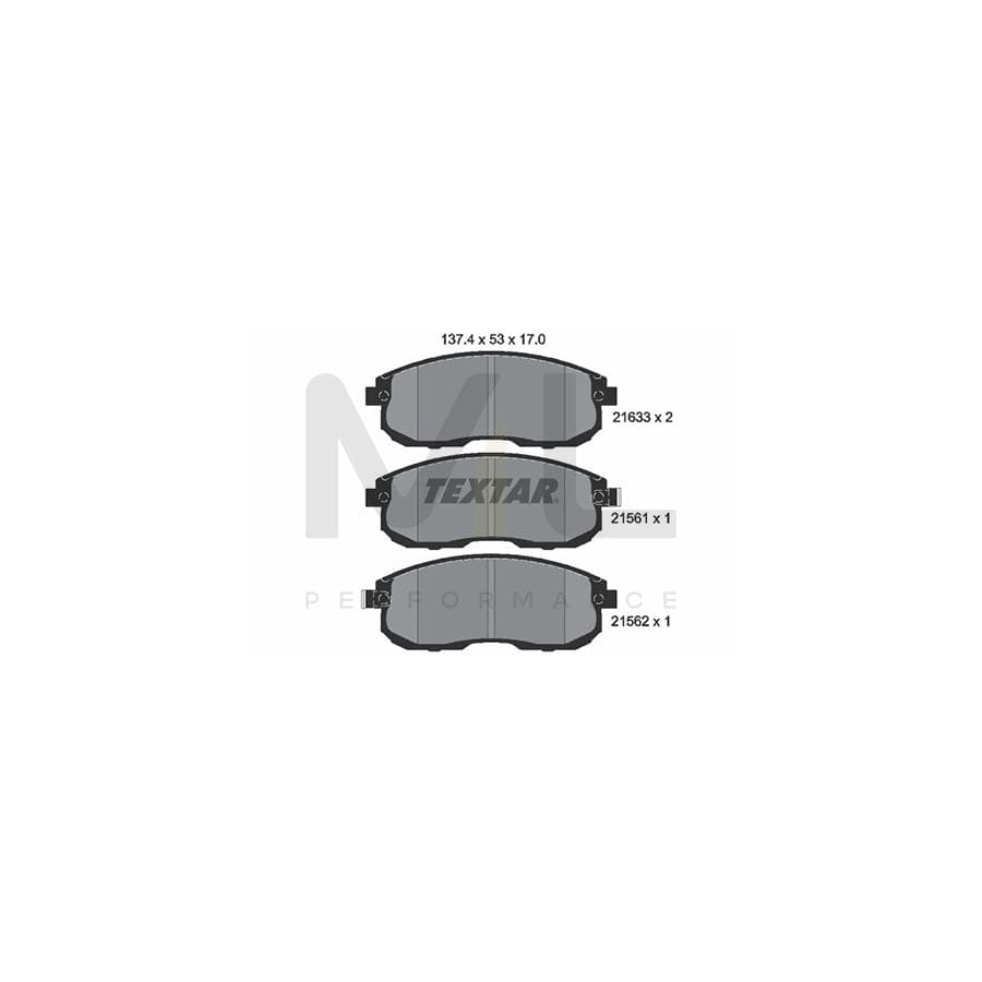 TEXTAR 2156101 Brake pad set with acoustic wear warning