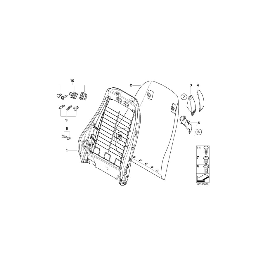 Genuine BMW 52107165343 E85 E86 Counter-Plate For Seat Belt Guide, Left (Inc. Z4 2.5i, Z4 2.5si & Z4 2.2i)