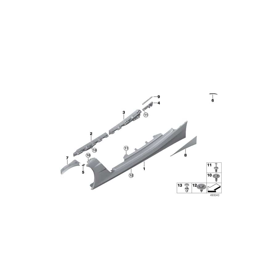 Genuine BMW 51778746261 G29 Sill Trim Panel, Primed Left M (Inc. Z4)