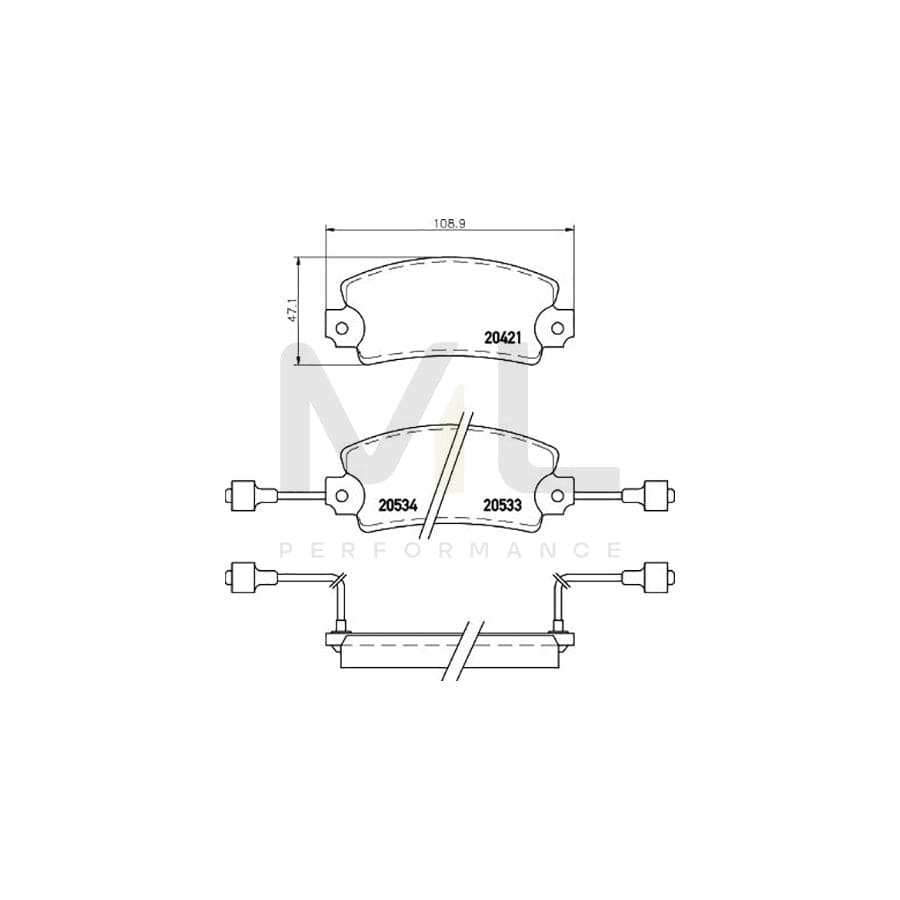 TEXTAR 2042103 Brake pad set with acoustic wear warning
