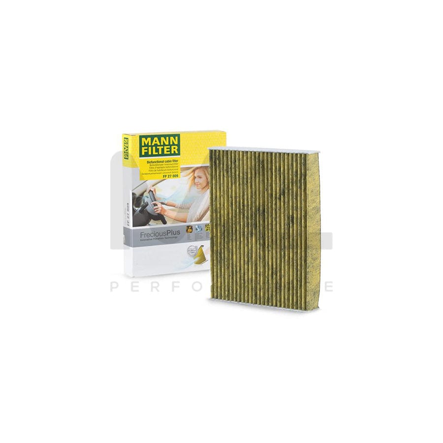 MANN-FILTER FP 27 009 Pollen filter Activated Carbon Filter, Activated Carbon Filter with polyphenol, Particulate filter (PM 2.5), with antibacterial action, with fungicidal effect, FreciousPlus
