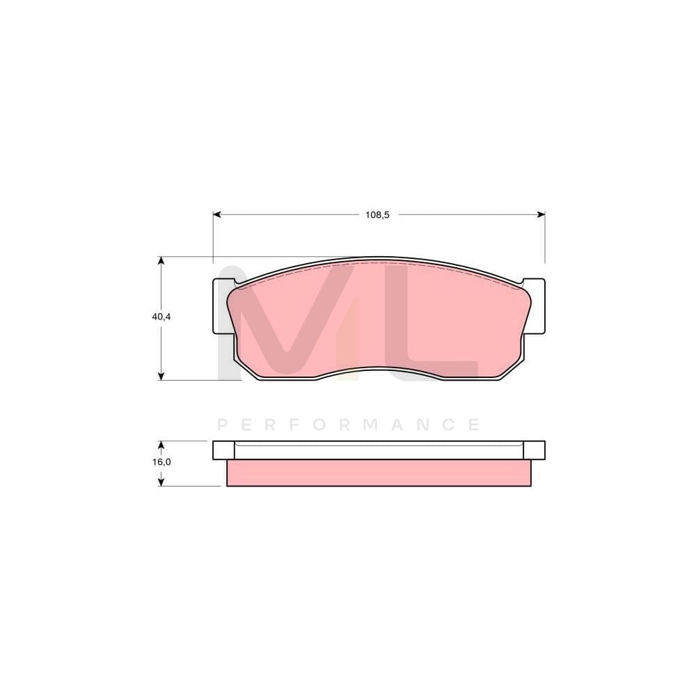 TRW Gdb288 Brake Pad Set Not Prepared For Wear Indicator