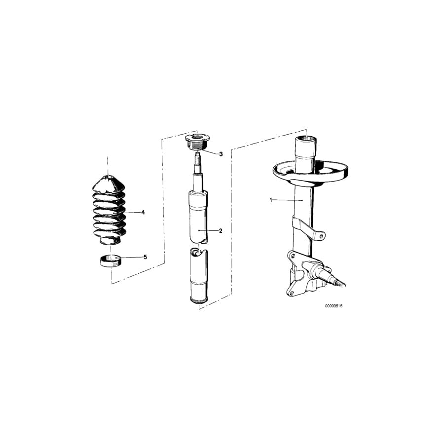 Genuine BMW 31321124929 E12 Shock Absorber-Insert BILSTEIN (Inc. 518i, 520i & 535i)