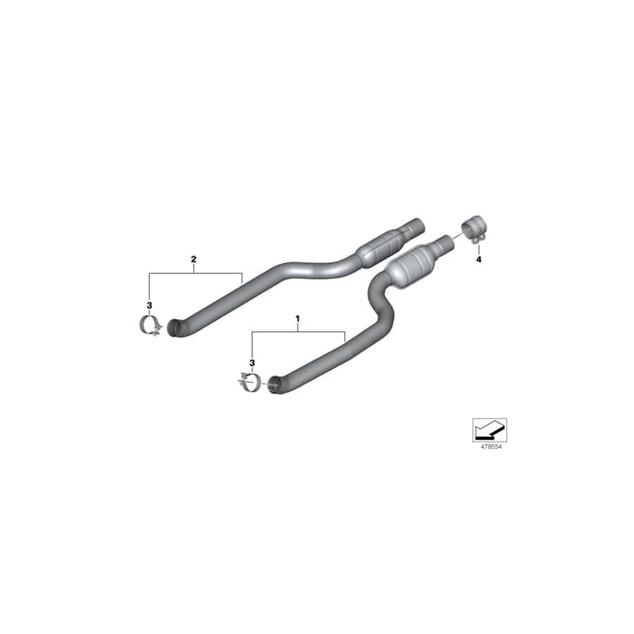 Genuine BMW 18308654964 G12 Front Silencer, Left (Inc. M760iX & M760LiX)