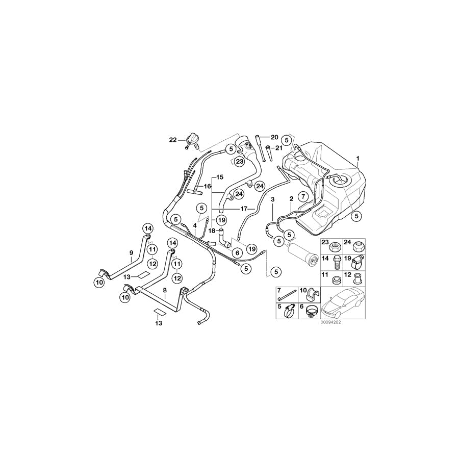 Genuine BMW 16117175074 E53 Fuel Pipes Set US (Inc. X5)