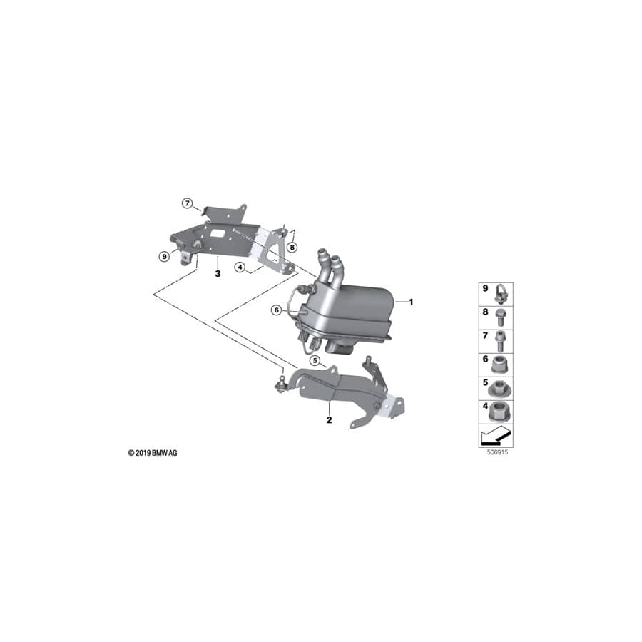 Genuine BMW 64126834025 G12 G11 Bracket For Electric Circulation Heater (Inc. 745Le, 745eX & 530e)