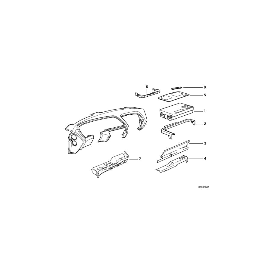 Genuine BMW 51458108250 E31 Supporting Tube (Inc. 840i, 850CSi & 850Ci)