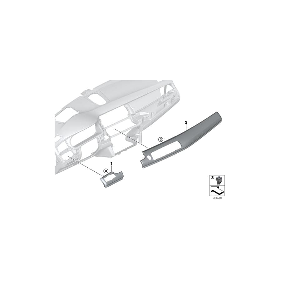 Genuine BMW 51459292253 F07 Trim Molding, I-Panel, Wood, Ash, Driver BRAUN (Inc. 550iX, 550iX 4.4 & 550i)