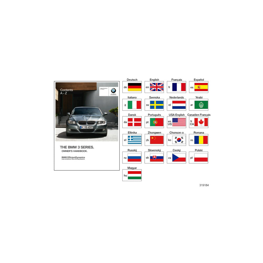 Genuine BMW 01410012926 E90 E91 Owner'S Manual E90, E91 W/O Idrive EN US, MJ 2007 (Inc. 328xi, 323i & 328i)