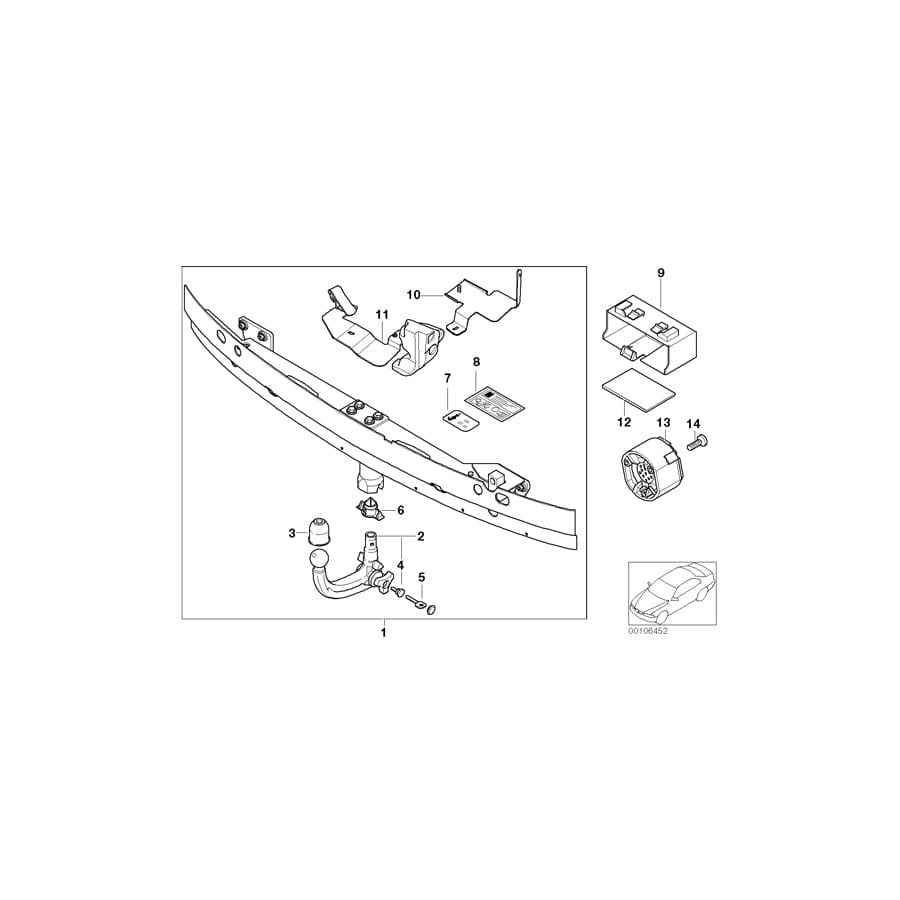 Genuine BMW 71246755053 E65 E66 Drawbar Load Ratings Plate (Inc. 740i, 730i & 745Li)