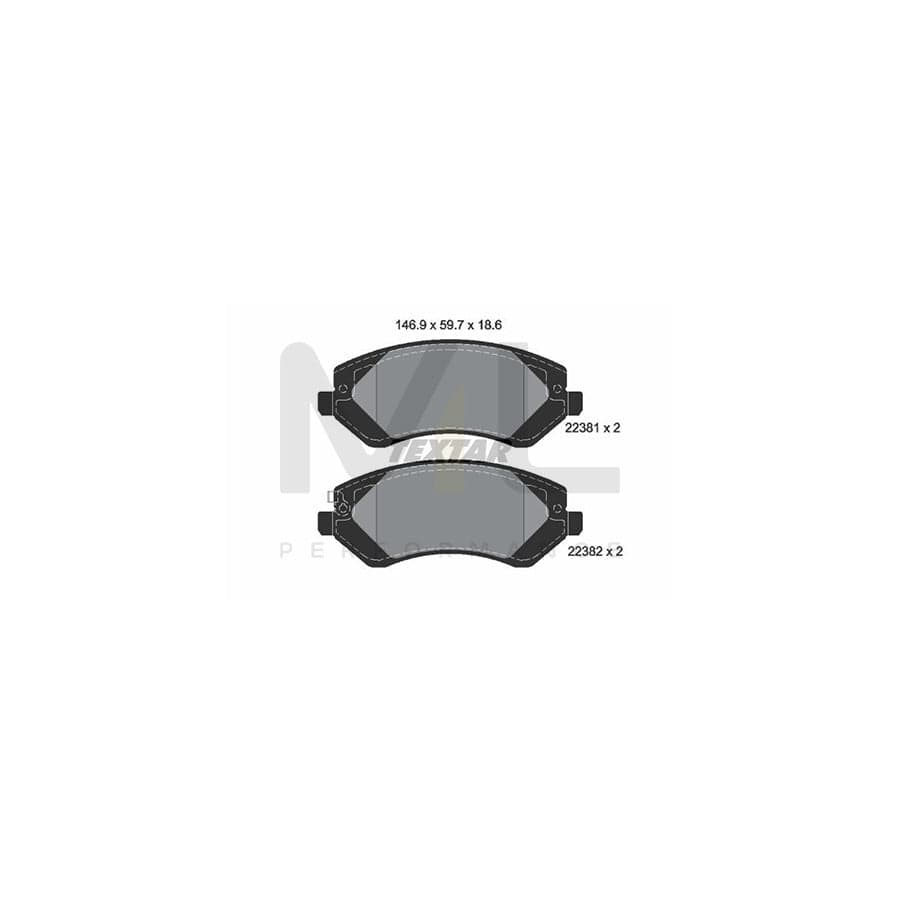 TEXTAR 2238101 Brake pad set with acoustic wear warning