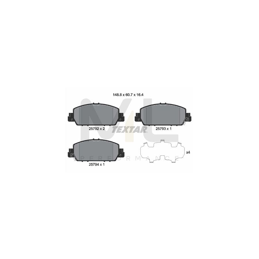 TEXTAR 2579201 Brake pad set with acoustic wear warning