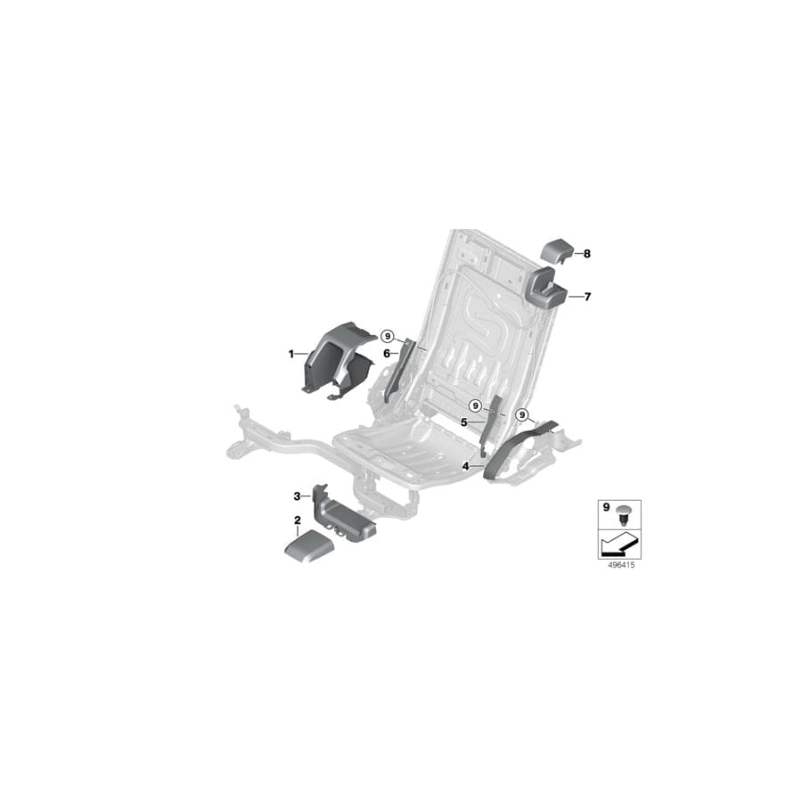 Genuine BMW 52209871836 G05 Trim, Seat Screw Connection SCHWARZ (Inc. X5)