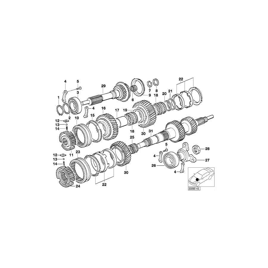 Genuine BMW 23211224916 E39 E46 E36 Shim 45,1X53X1,85 (Inc. Z3 2.8, 530i & 330Ci)