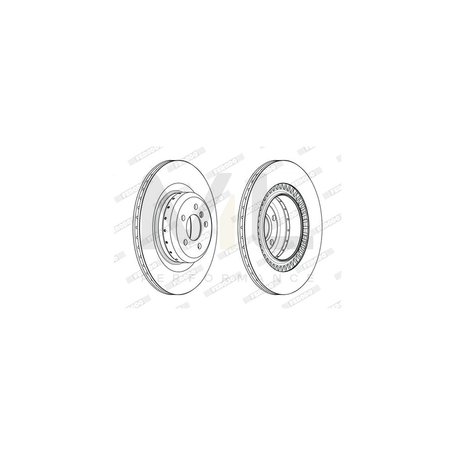Ferodo DDF2624VC-1 Brake Disc for BMW X6 (E71, E72) Two-Piece Brake Disc, Vented, Coated - Pair