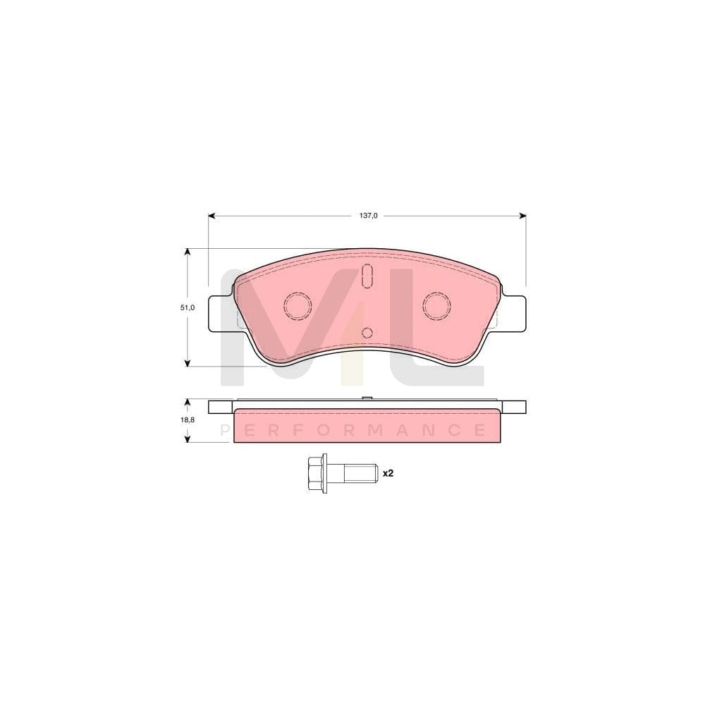 TRW Gdb1462 Brake Pad Set Not Prepared For Wear Indicator
