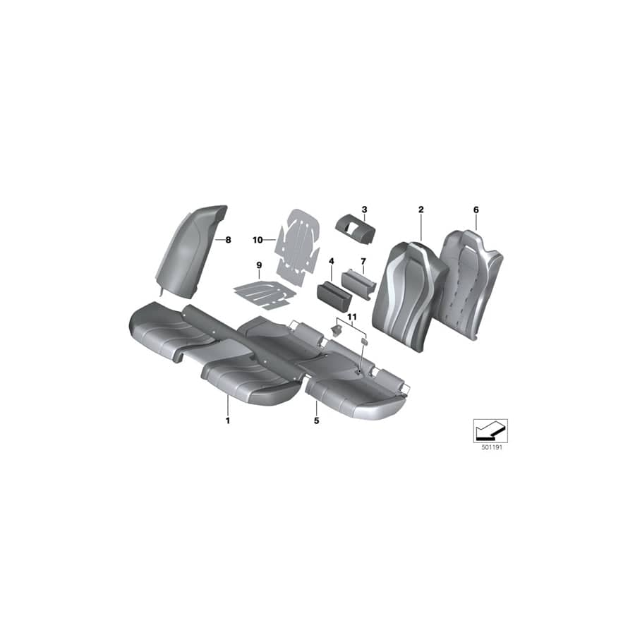 Genuine BMW 52209484690 G16 Cover, Backrest, Center, Leather, Lower COGNAC (Inc. 840i, 840dX & 840iX)