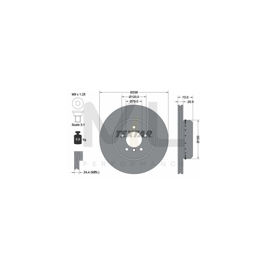 TEXTAR PRO+ 92219725 Brake Disc for BMW 1 Series Internally Vented, Two-piece brake disc, Coated, High-carbon, with bolts/screws, without wheel hub, without wheel studs - 1 piece