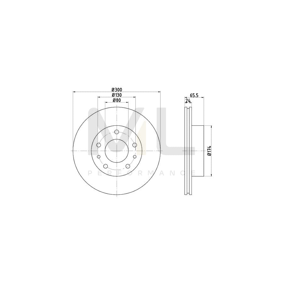 TEXTAR PRO 92073903 Brake Disc Internally Vented, Coated, without wheel hub, without wheel studs - 1 piece