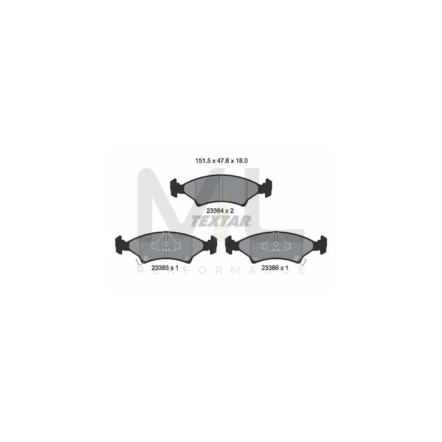 TEXTAR 2338401 Brake pad set with acoustic wear warning