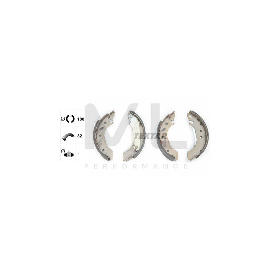 TEXTAR 91043700 Brake Shoe Set with handbrake lever