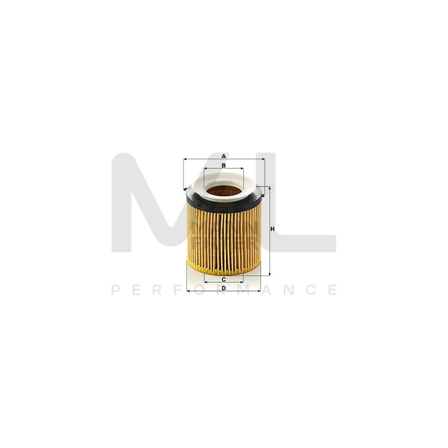 MANN-FILTER HU 8002 y Oil Filter with seal, Filter Insert